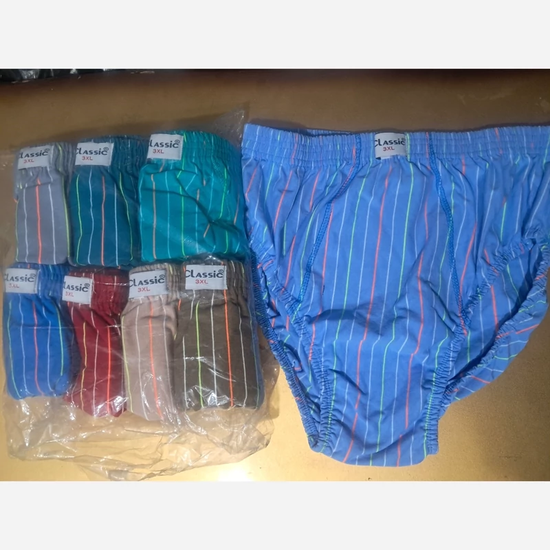 شورت نخی سایز 3 ایکس قواره دار مردانه مدل راه راه